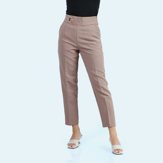 Slim Fit High-Rise Cotton Formal pant
