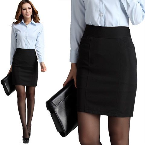 Black Classic Pencil Formal Skirt(SK-10)