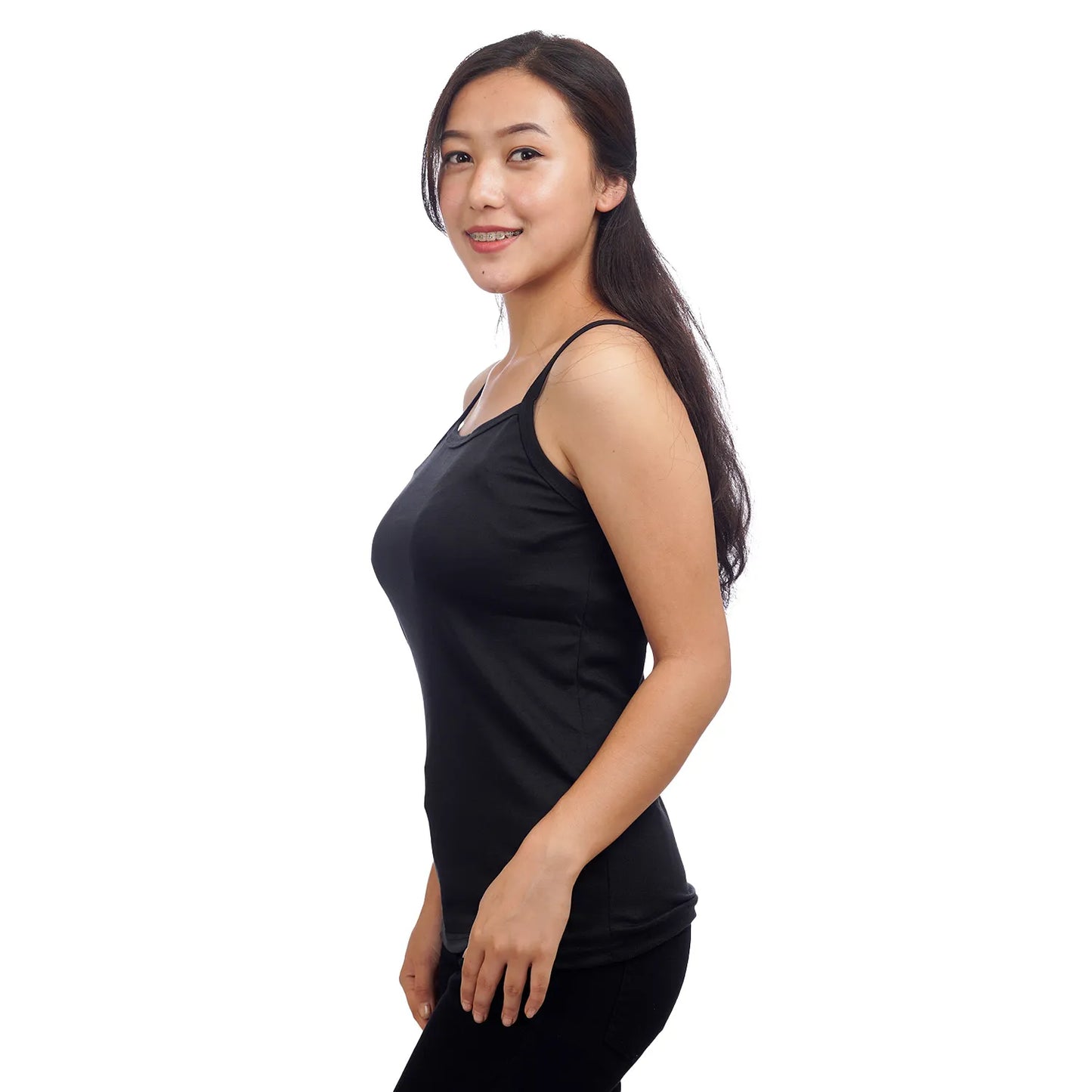Black Solid Camisole Sando For Women (SD-10)