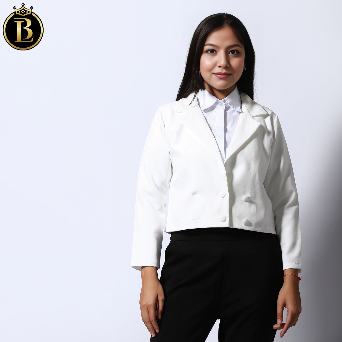 Classic White Double Breasted Formal Blazer