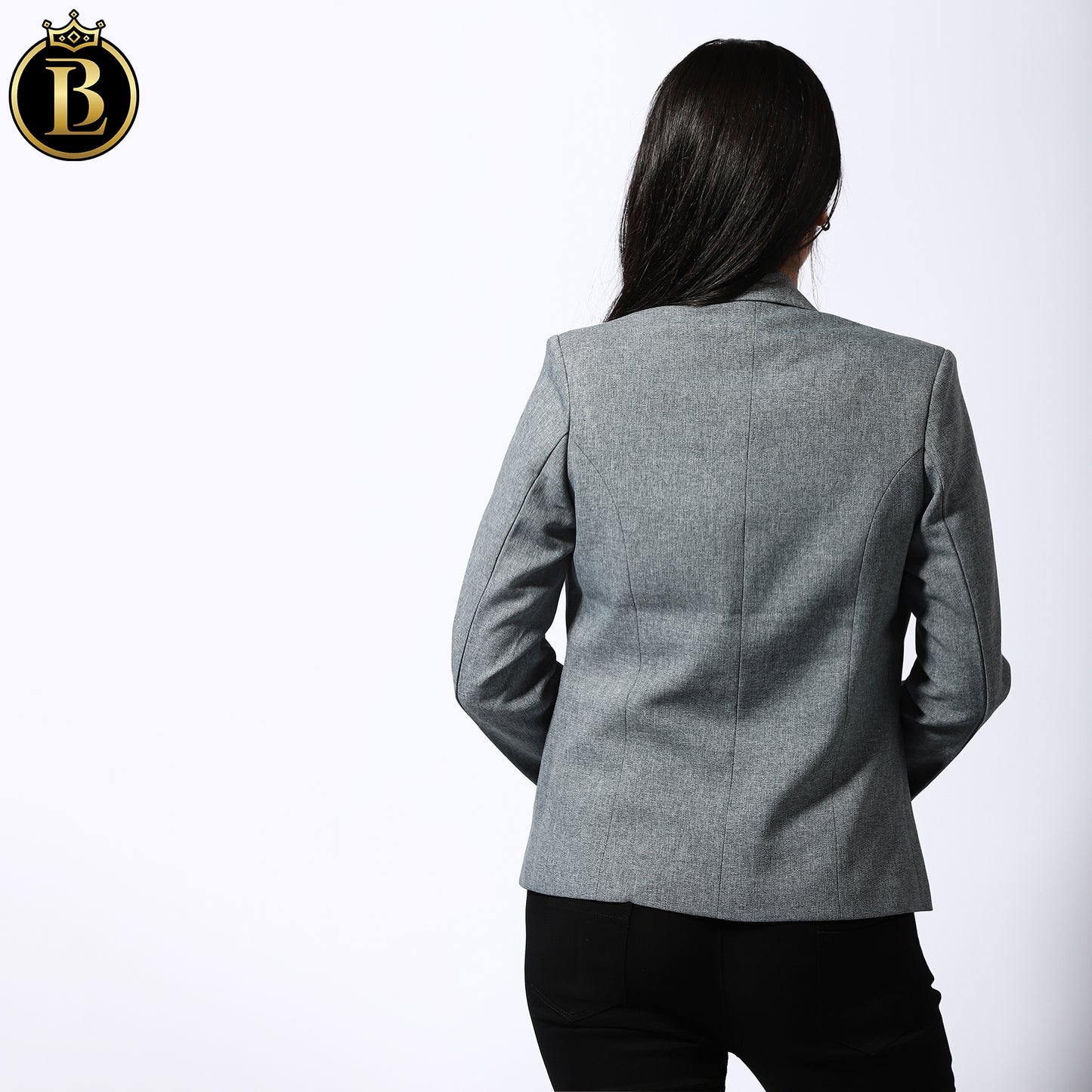 Grey  Single Button Formal Blazer