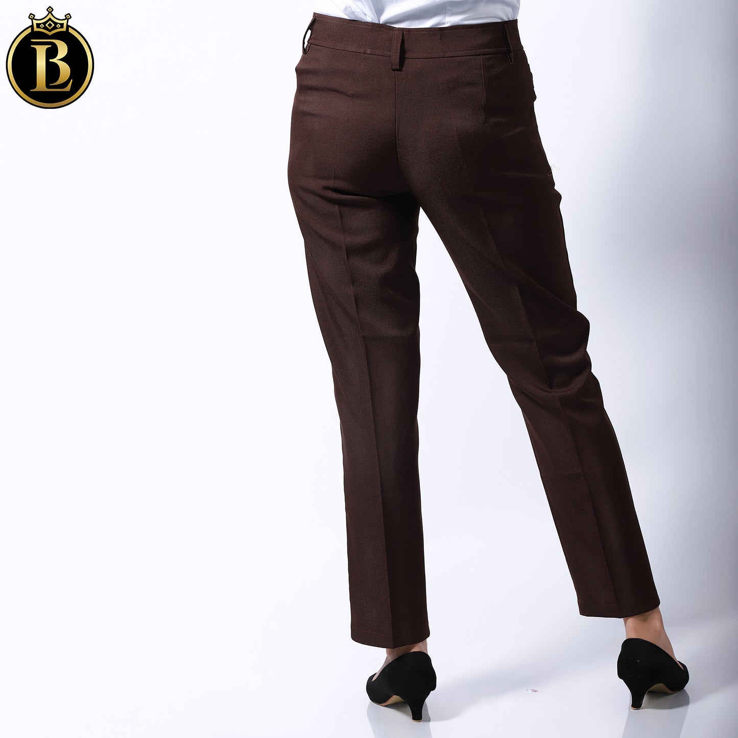 Brown  Slim Fit Cotton Formal Pant