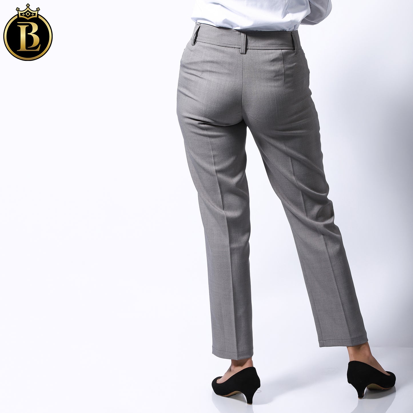 Light Grey Slim Fit Cotton Formal Pant