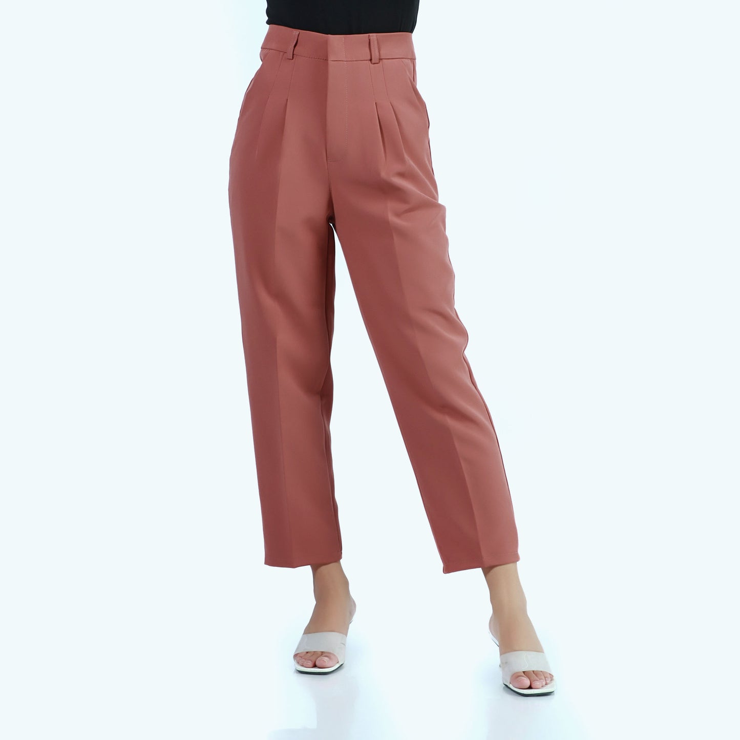 Slim Fit High-Rise Formal Cotton Pant