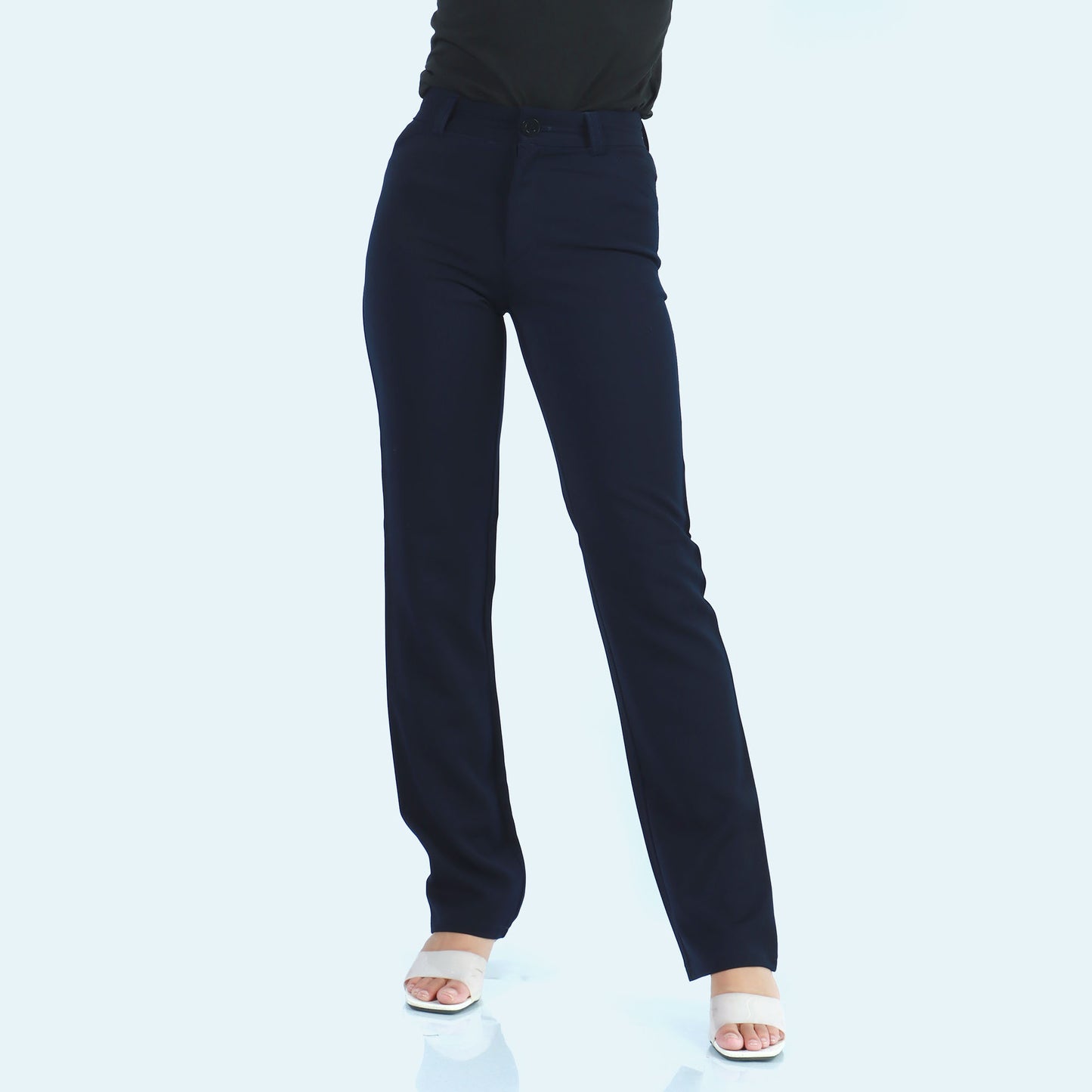 Slim Fit High-Rise Cotton Formal Pant