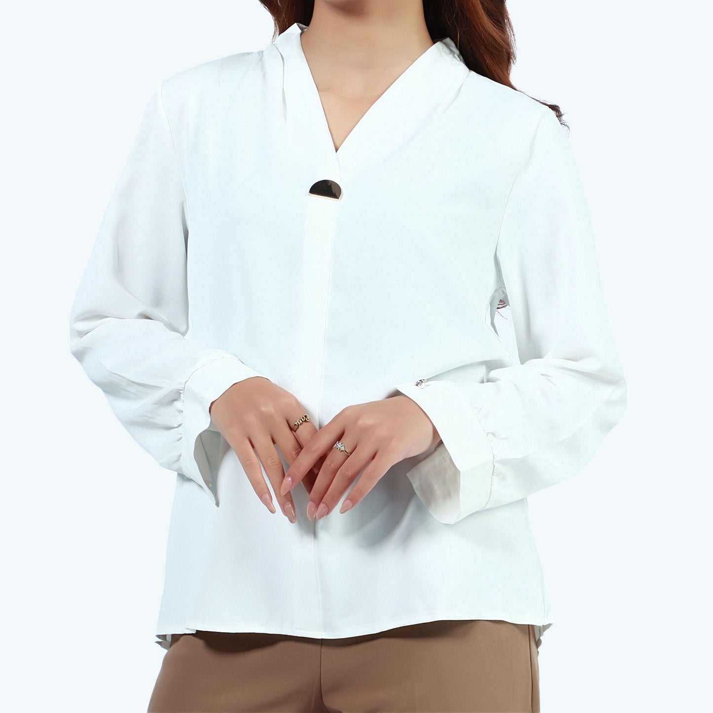 Long Sleeve Semi Formal V-Neck T-shirt