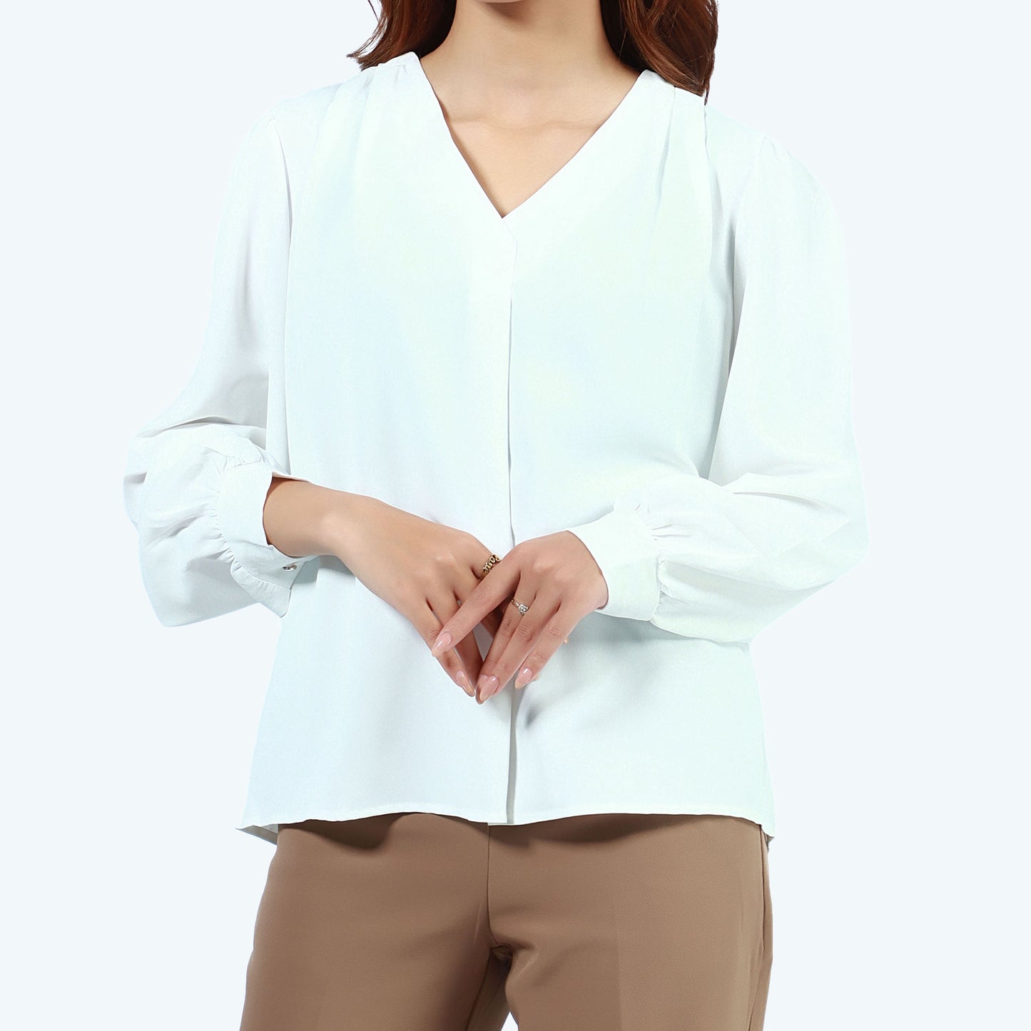 Long Sleeve V-Neck Semi Formal T-shirt
