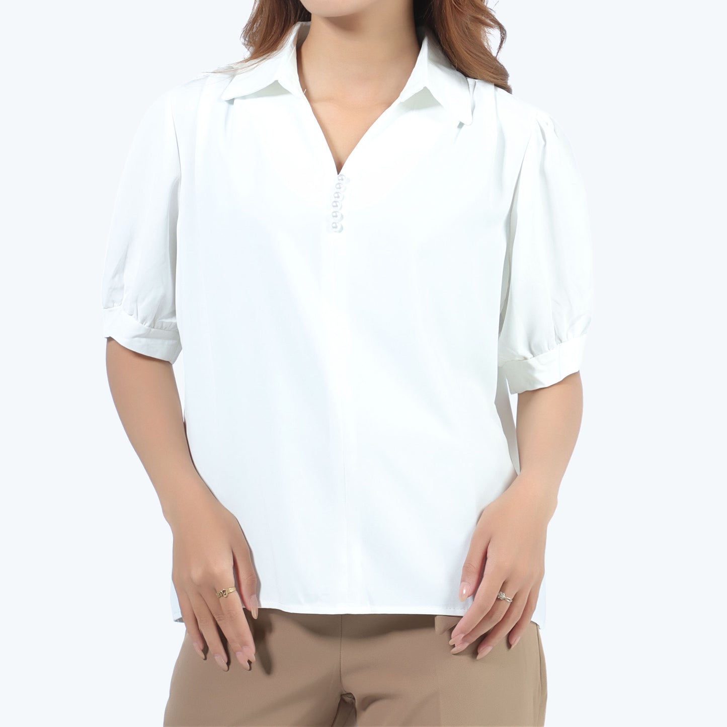 Half Sleeve Semi Formal T-shirt With Collar & Button