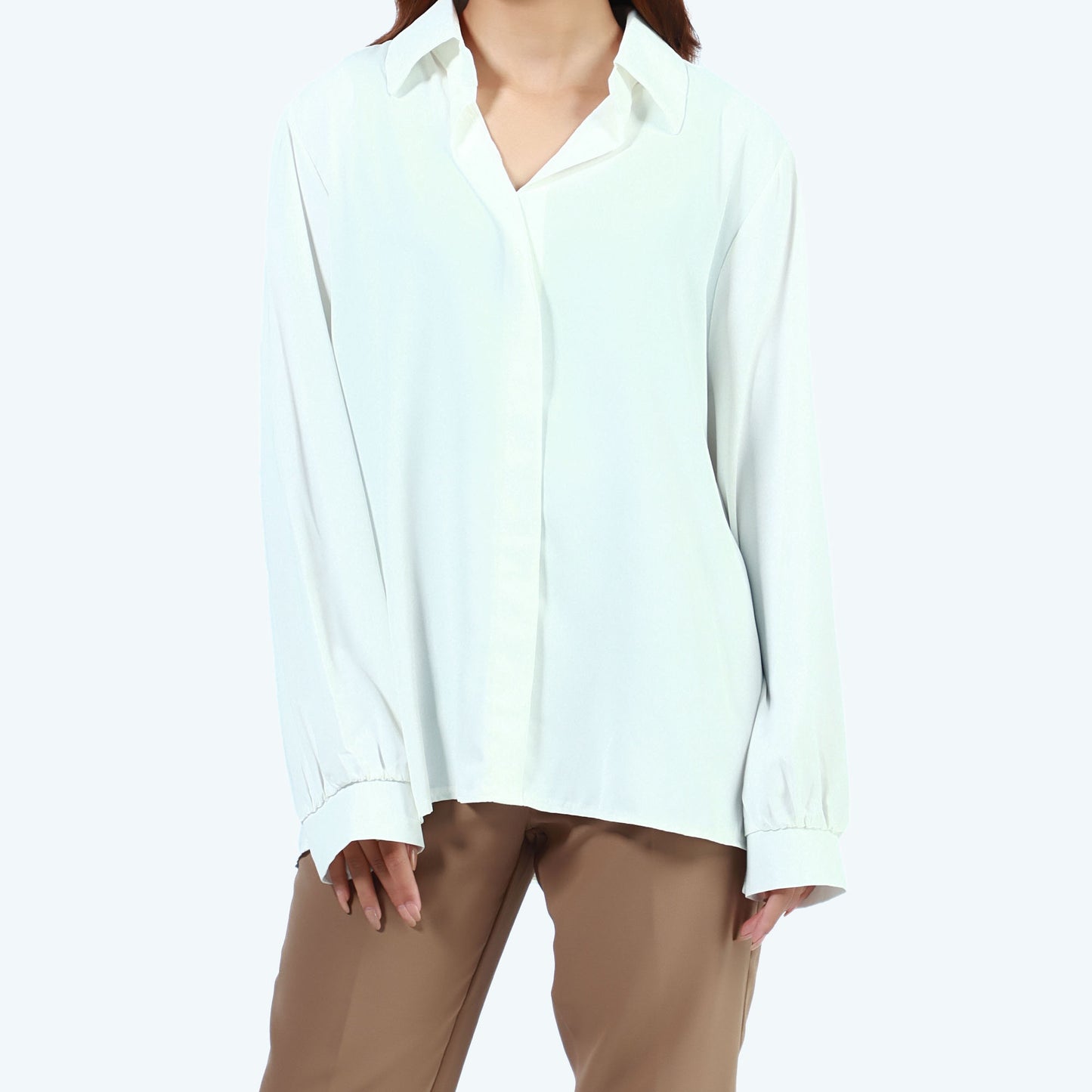 Long Sleeve Semi Formal  T-shirt With Collar