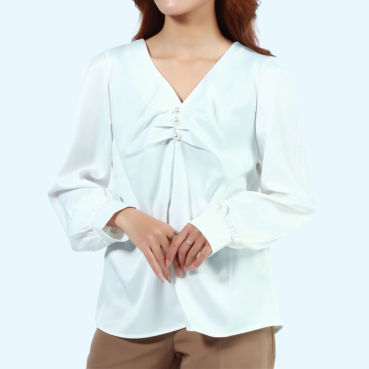 Long Sleeve Semi Formal T-shirt With Button
