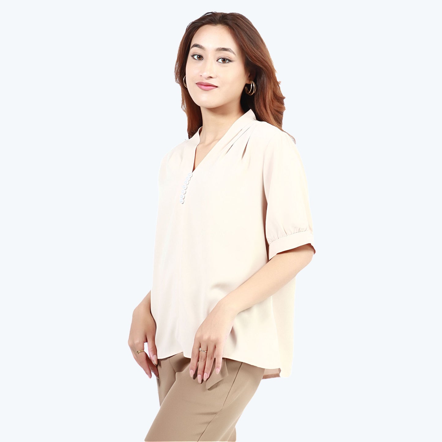 Half Sleeve Semi Formal  T-shirt With Button