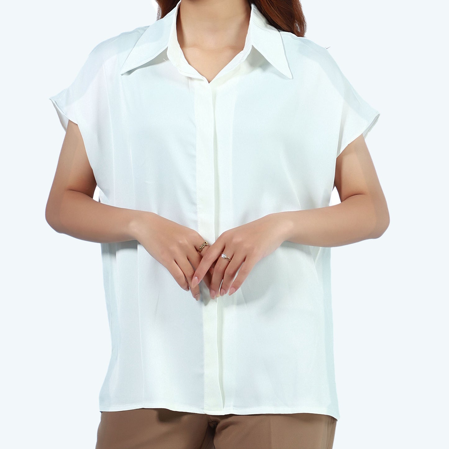 Cap sleeve Semi Formal Tshirt With Collar