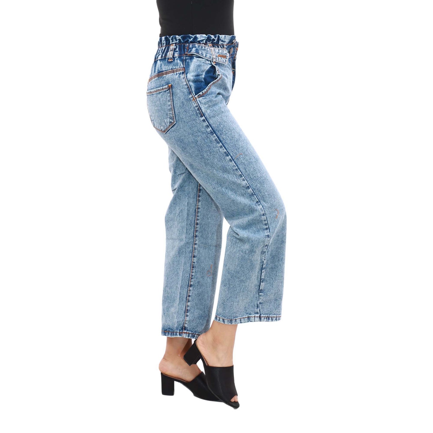 Light blue loose Wide Straight Jeans Pant