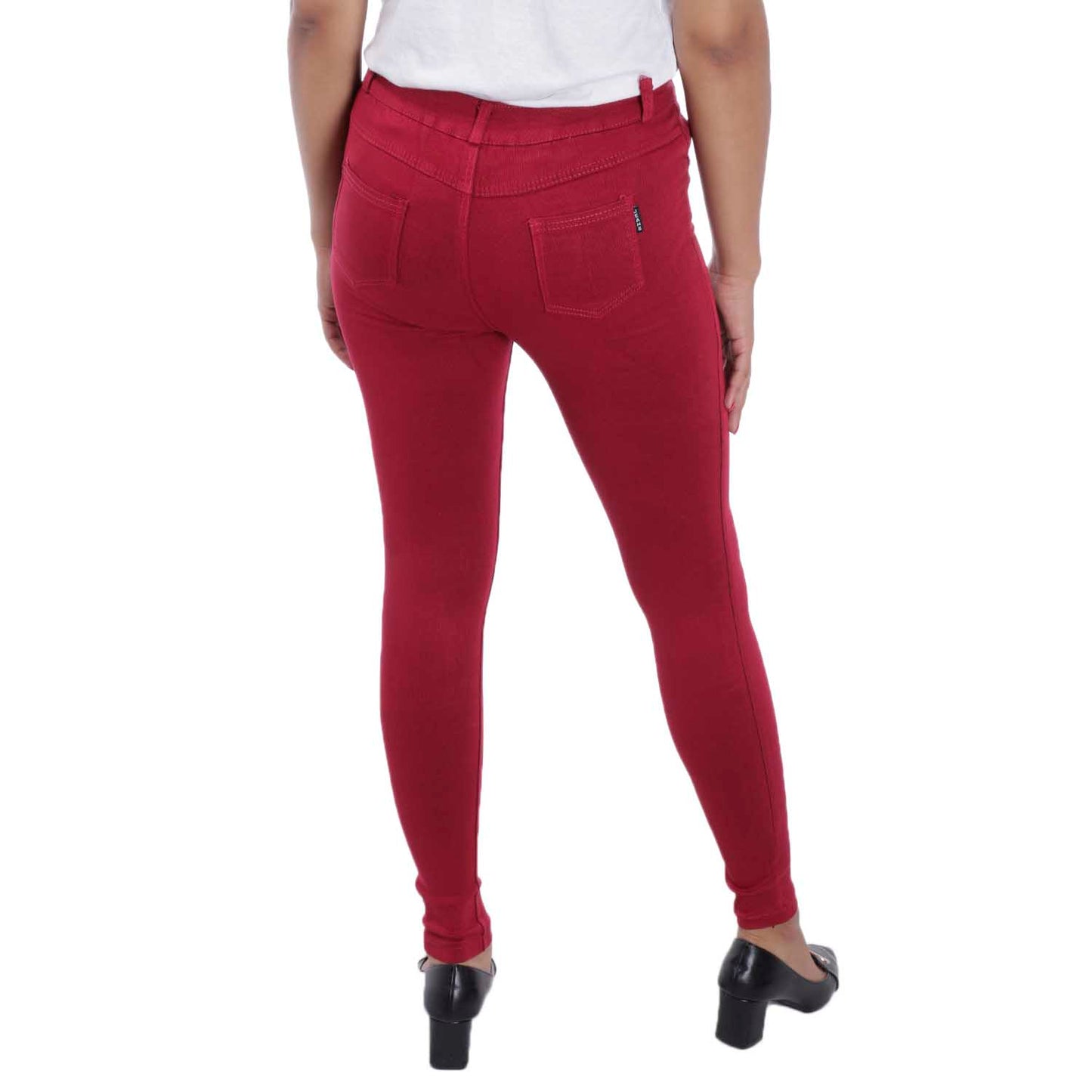 Maroon High Rise Skinny Stretchable Jeans