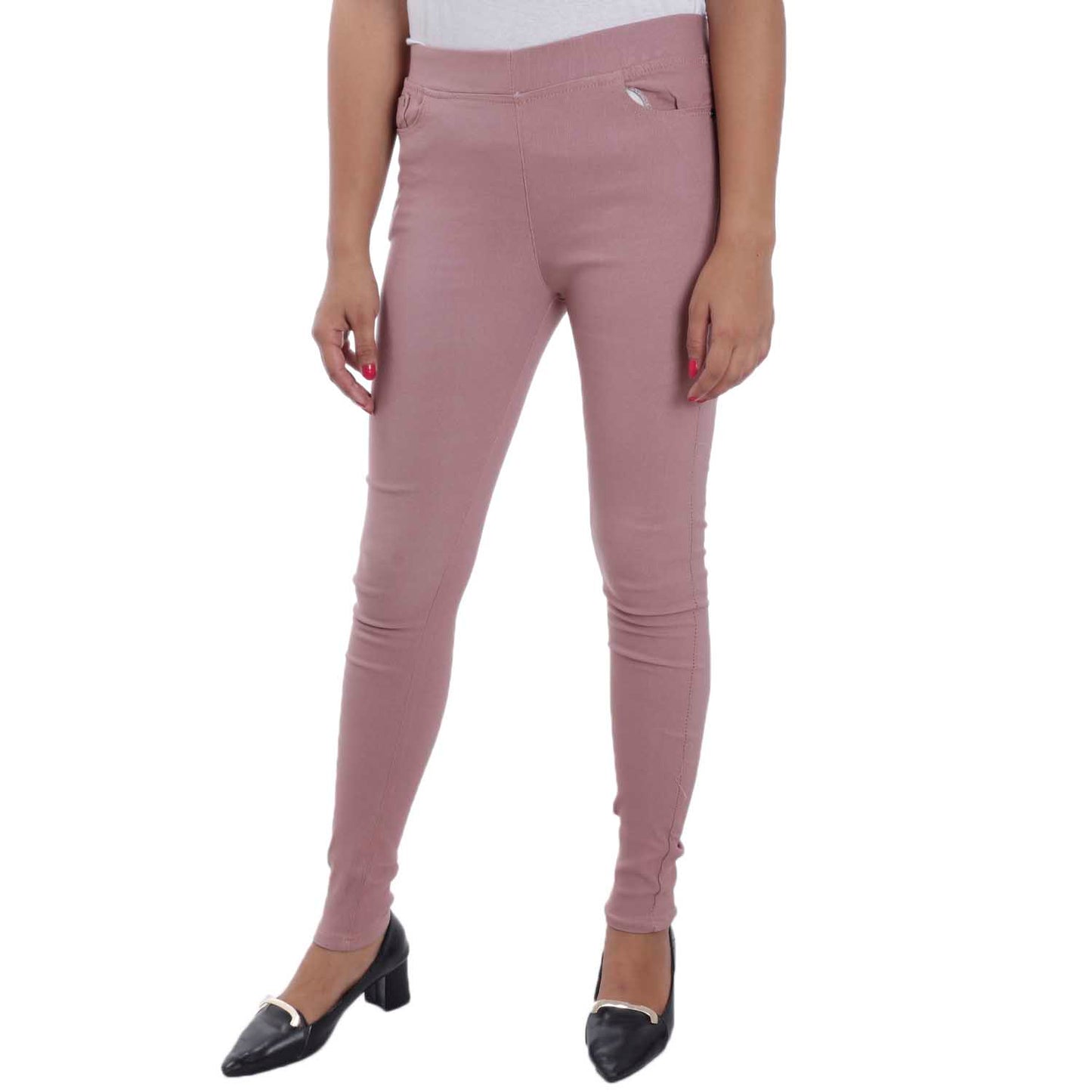 Pink High Rise Skinny Stretchable Jeans