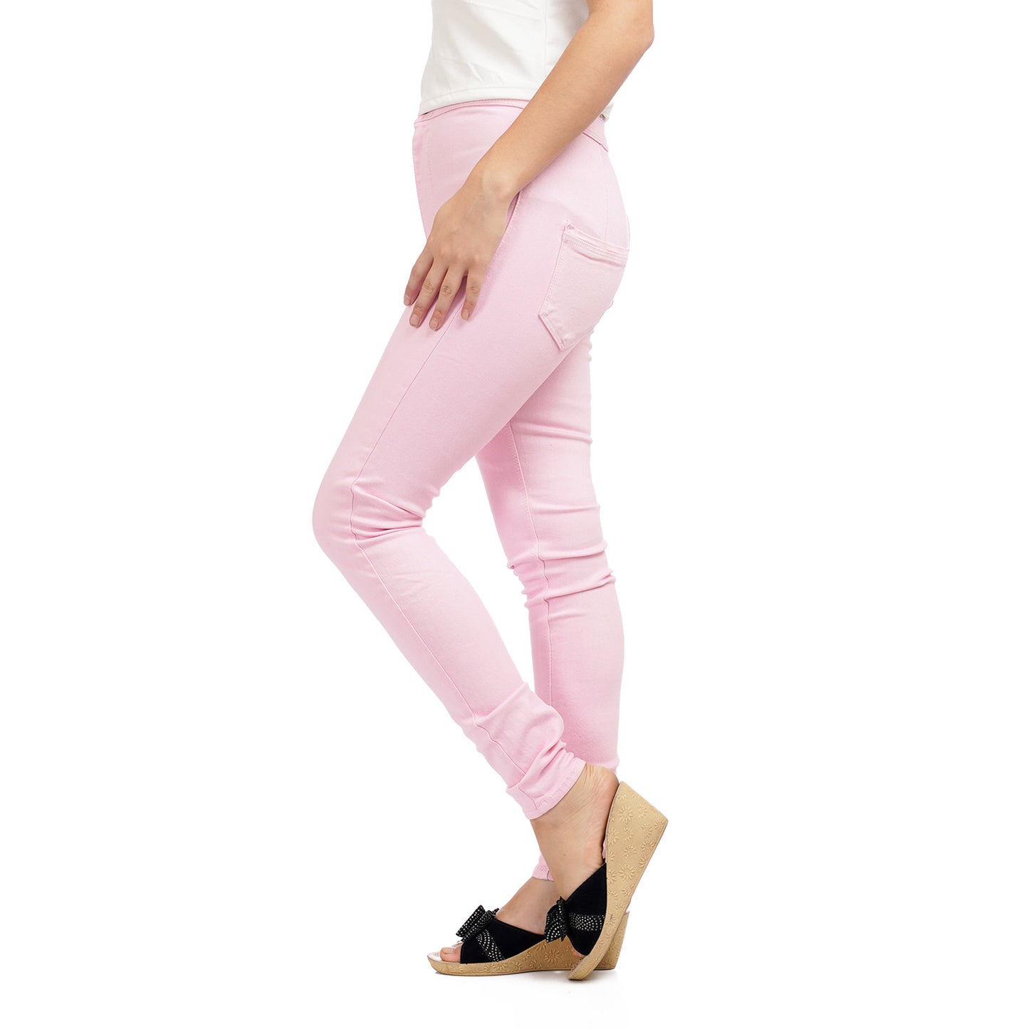 Light Pink High Rise Skinny Stretchable Jeans