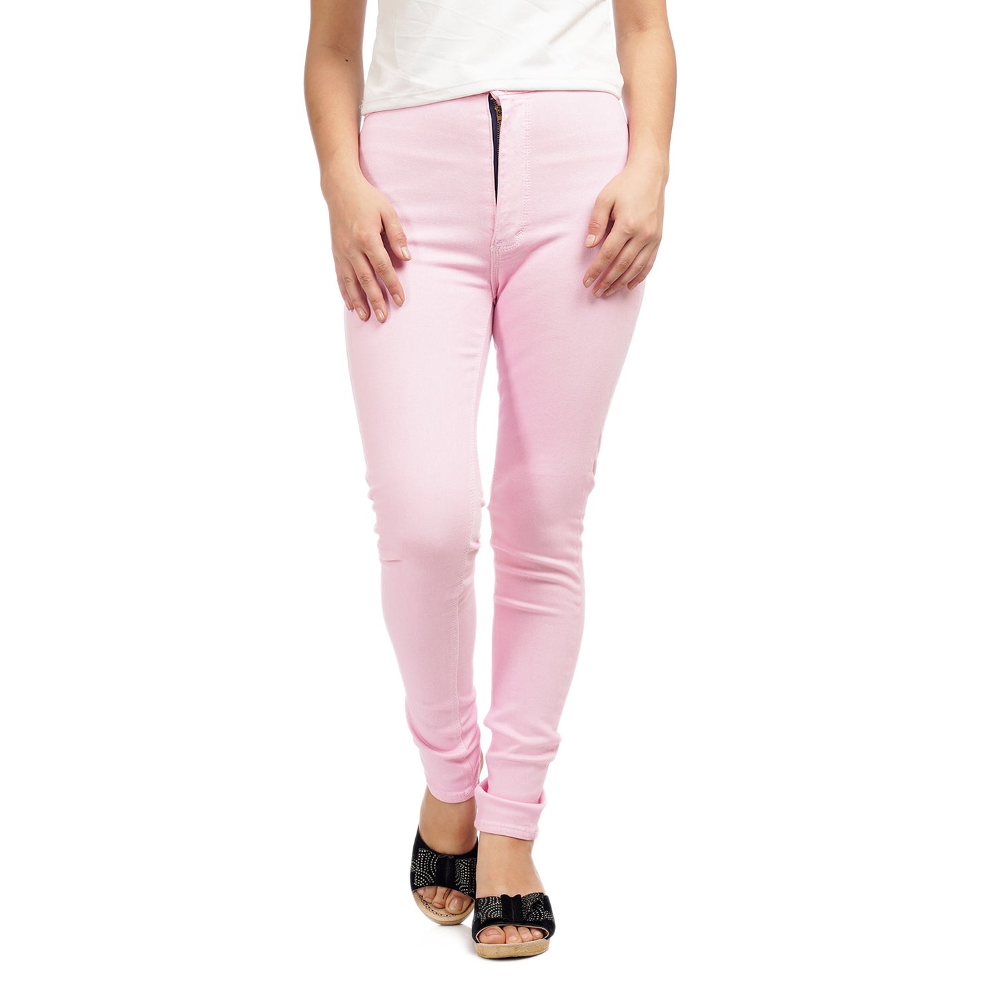 Light Pink High Rise Skinny Stretchable Jeans