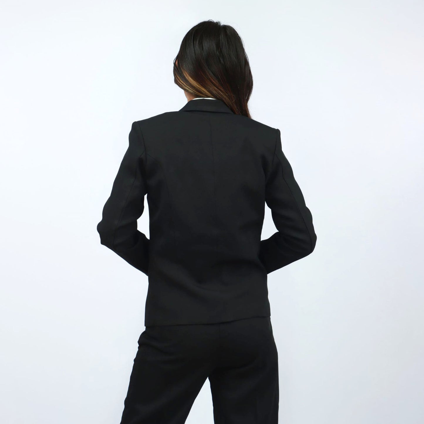 Single Button Classic Black Formal Coat Pant Set