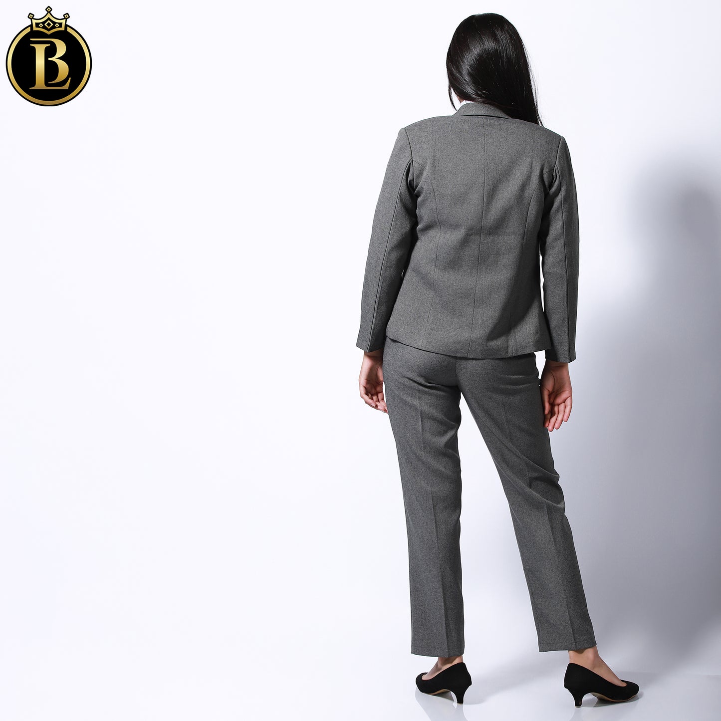Dark Grey Single Button Formal Coat Pant Set
