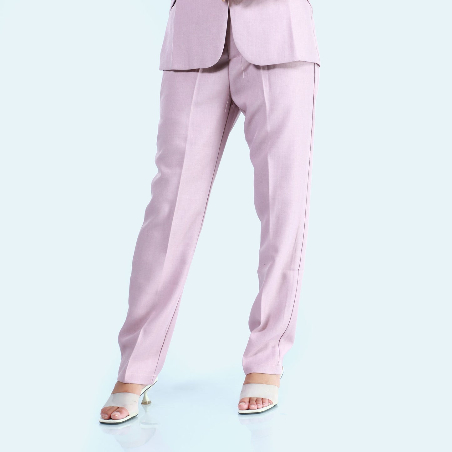 Pink Single Button Formal Coat And Pant Set For Women