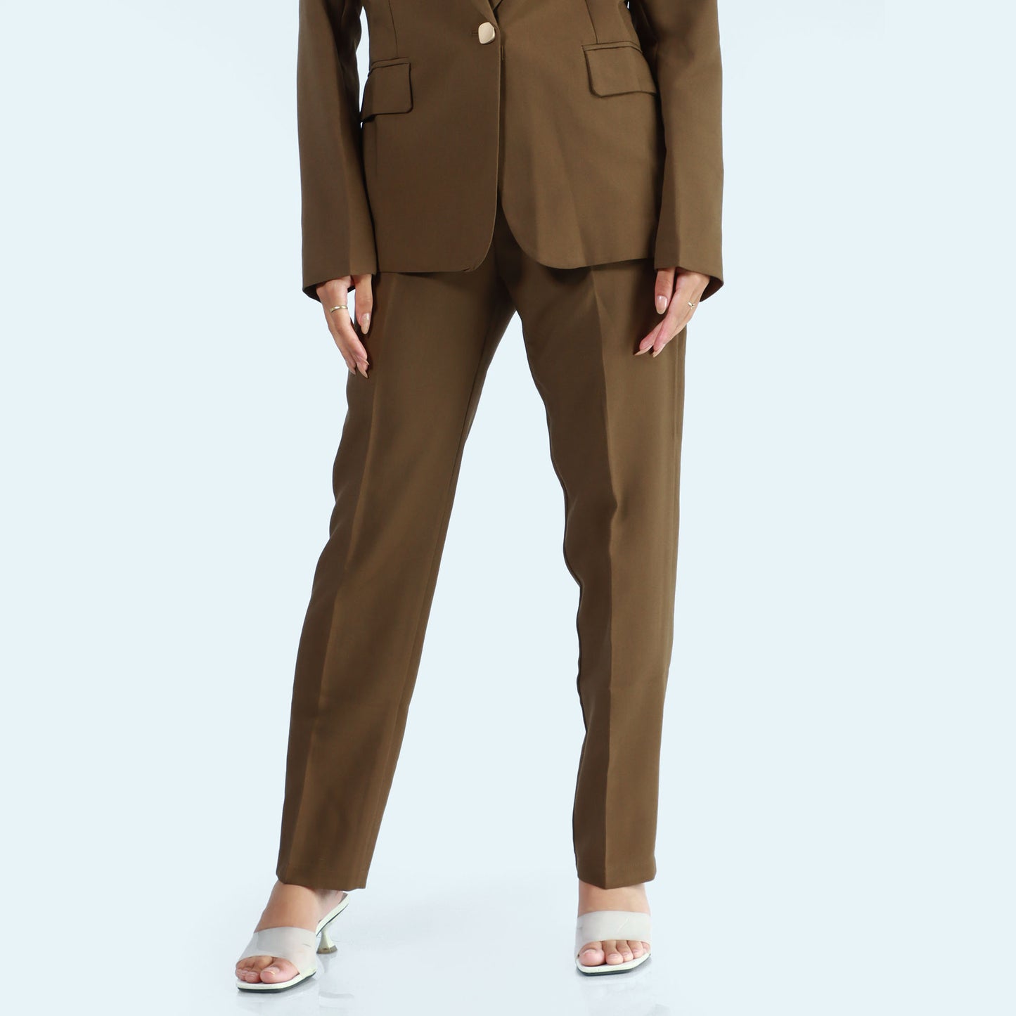 Brown Single Button Formal Coat And Pant Set