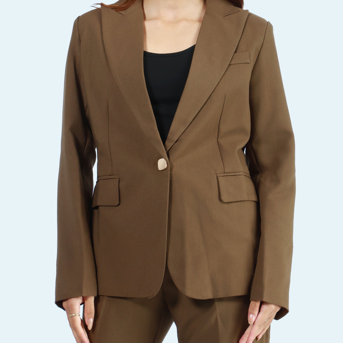 Brown Single Button Formal Coat And Pant Set