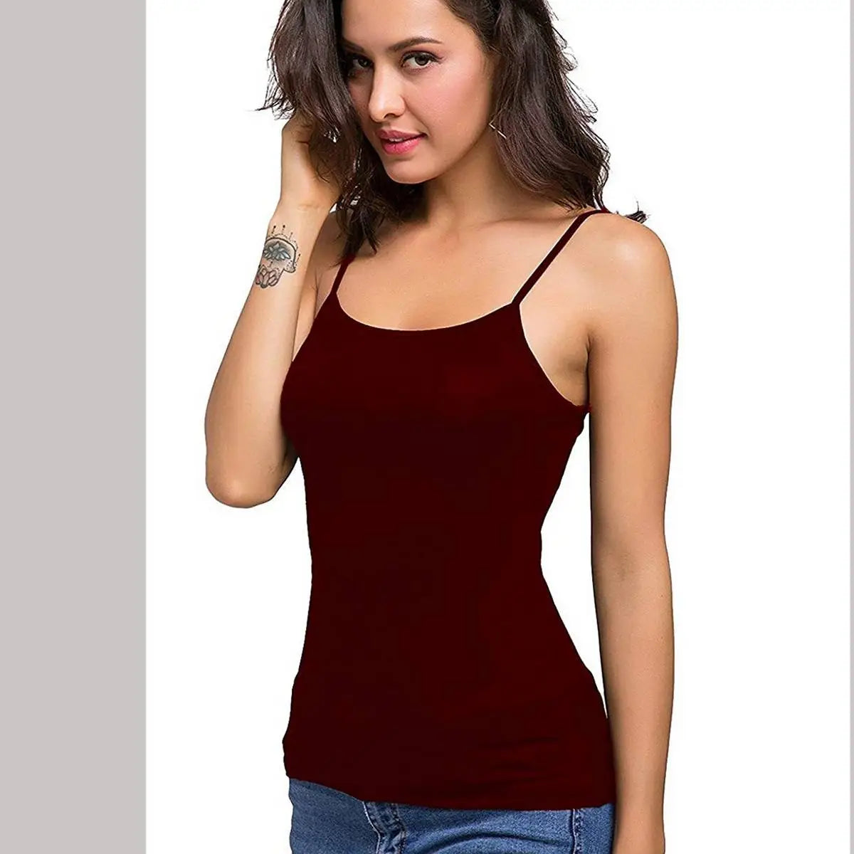 Maroon Solid Camisole For Women (SD-06)