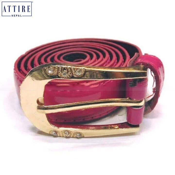 Red Buckle Up Leather Belt